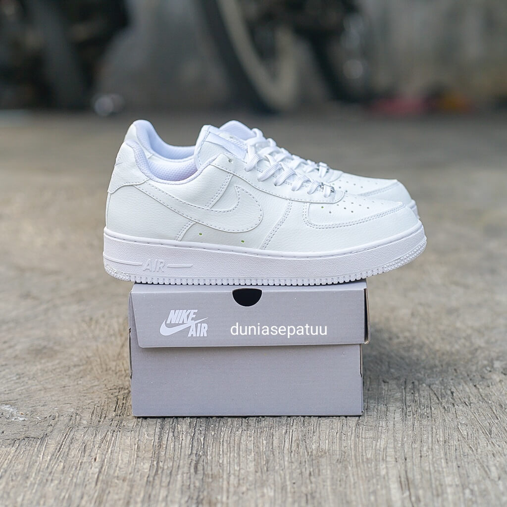 Sepatu Nike Air Force 1 One Full Putih Full White Sepatu Sneakers Wanita